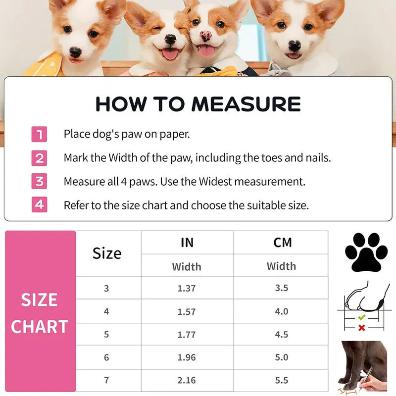 Waterproof Anti-Slip Pet Boots (Set of 4)