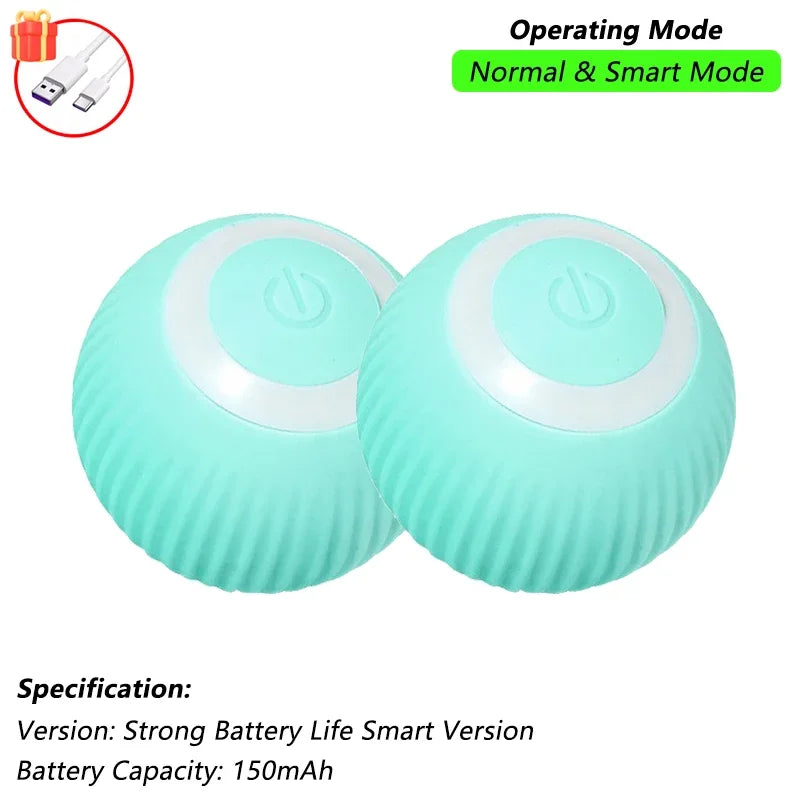 Motorized Rolling Ball Cat Toy with Faux Tail
