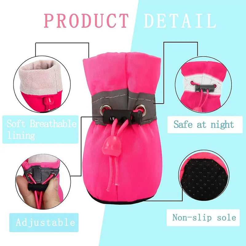 Waterproof Anti-Slip Pet Boots (Set of 4)